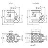 Kipp Elevating Casters, w/Mounting Plate, w/Locking System, 50 mm, (Qty:1), K1786.050221