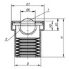 Kipp Ball Transfer Units, Undersprung, 48.2 mm, Style C, Stainless Steel, (Qty:1), K762.230