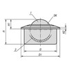 Kipp Ball Transfer Units, w/ Solid Steel Housing, 117 mm, Style C, Solid Steel, (Qty:1), K763.260