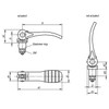 Kipp Cam Lever, w/Elastomer Lock, Size 1, D=12 mm, A=71.5 mm, B=22 mm, (Qty:1), K0118.121112x12