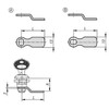 Kipp Tongue for Quarter-Turn Lock, Form B, L=30 mm, A=16 mm, Zinc-Plated Steel, (Qty:10), K0521.130X165