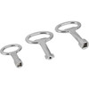 Kipp Keys for Latches and Locks, Square 6 mm, Form C, Die Cast Zinc, (Qty:10), K0535.16