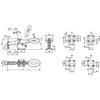 Kipp Toggle Clamp, Horizontal, w/Flat Foot and Adjustable Clamping Spindle, F1=650 mm, Polyamide, (Qty:1), K0660.005001