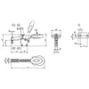 Kipp Toggle Clamp, Horizontal, w/Safety Interlock, w/Straight Foot and Adjustable Clamping Spindle, F1=2000 mm, Stainless Steel, (Qty:1), K0661.108101