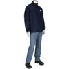 Ironcat FR Treated 100 % Cotton Sateen Jacket/Navy Blue/Medium #7050N/M
