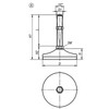 Kipp Leveling Foot, Form A, M10X100, D=80 mm, Steel, Rubber, (Qty:1), K0739.1108010X100