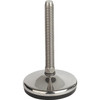 Kipp Leveling Foot, Form A, M10X100, D=80 mm, Stainless Steel, Rubber, (Qty:1), K0739.1208010X100