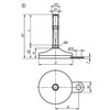 Kipp Leveling Foot, Form B, M10X100, D=80 mm, Steel, Rubber, (Qty:1), K0739.2108010X100