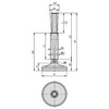 Kipp Leveling Foot, For Sterile Areas, M16X65, D=80 mm, Stainless Steel, Rubber, (Qty:1), K0741.08016X143