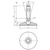 Kipp Swiveling Foot, Style A, D=50 mm, M10X50, SW=14 mm, Steel,  (Qty:1), K0742.005010X50