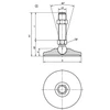 Kipp Swiveling Foot, Style A, D=100 mm, M20X175, SW=20 mm, Steel, (Qty:1), K0742.010020X175