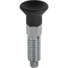 Kipp Indexing Plungers ECO, Size: 0, Style A, D1=M6, D=4 mm, w/o Locking Slot Or Nut, Steel, (Qty:10), K0747.01004060