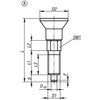 Kipp Indexing Plungers ECO, Size: 0, Style A, D1=M6, D=4 mm, w/o Locking Slot Or Nut, Steel, (Qty:10), K0747.01004060