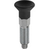 Kipp Indexing Plungers ECO, Size: 1, Style A, D1=M8, D=5 mm, w/o Locking Slot Or Nut, Steel, (Qty:10), K0747.01105080