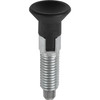 Kipp Indexing Plungers ECO, Size: 0, Style C, D1=M6, D=4 mm, w/Locking Slot, w/o Locknut, Steel, (Qty:10), K0747.03004060