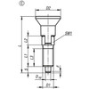 Kipp Indexing Plungers ECO, Size: 0, Style C, D1=M6, D=4 mm, w/Locking Slot, w/o Locknut, Steel, (Qty:10), K0747.03004060