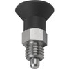 Kipp Indexing Plungers ECO, Short Version, Size: 0, Style A, D1=M8, D=4 mm, w/o Locking Slot, w/o Locknut, Steel, (Qty:10), K0748.01004080