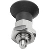 Kipp Indexing Plungers ECO, Short Version, Size: 0, Style B, D1=M8, D=4 mm, w/o Locking Slot, w/Locknut, Steel, (Qty:10), K0748.02004080