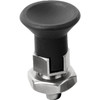 Kipp Indexing Plungers ECO, Short Version, Size: 1, Style D, D1=M10, D=5 mm, w/o Locking Slot, w/Locknut, Steel, (Qty:10), K0748.04105100