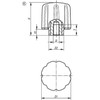 Kipp Clamping Grip Ergonomic, D=M6, D1=50 mm, H=55 mm, Form K, Stainless Steel, Plastic, Black , (Qty:1), K0779.05006