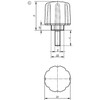 Kipp Clamping Grip Ergonomic, D=M6X25, D1=50 mm, H=55 mm, Form L, Steel, Plastic, Black , (Qty:1), K0779.05006X25