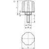 Kipp Clamping Grip Ergonomic, D=M6X15, D1=50 mm, H=55 mm, Form L, Steel, Plastic, Black , (Qty:1), K0779.5006X15