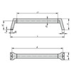 Kipp Tubular Handles, Carbon, L=266 mm, A=250 mm, D=6.6 mm,  Stainless Steel,  (Qty:1), K0782.250251