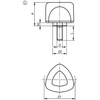 Kipp Triangular Grip, Ergonomic, D=M10X30, D1=53.8 mm, H=41 mm, Style L, Steel, (Qty:1), K0980.5010X30