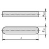 Kipp Parallel Key, DIN 6885, A, B=8 mm, L=70 mm, Stainless Steel, (Qty:10), K0696.108X70