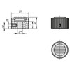 Kipp Knurled Knobs, Clamping w/Grub Screw, D1=27 mm, D=8 mm, H=18 mm, Aluminum, (Qty:1), K1099.27085