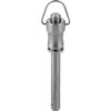 Kipp Ball Lock Pins, w/Recessed Grip & Ring, Form B, D1=6 mm, L=40 mm, L1=6.8 mm, Stainless Steel, (Qty:1), K0790.101206040