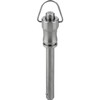 Kipp Ball Lock Pins, w/Recessed Grip & Ring, Form B, D1=10 mm, L=45 mm, L1=8.9 mm, Stainless Steel, (Qty:1), K0790.101510045