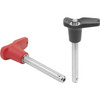 Kipp Ball Lock Pins, w/L-Grip, D1=6 mm, L=10 mm, L1=6.8  mm, Stainless Steel, (Qty:1), K0792.102606010