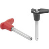 Kipp Ball Lock Pins, w/L-Grip, D1=10 mm, L=25 mm, L1=8.9  mm, Stainless Steel, (Qty:1), K0792.103510025