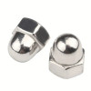 7/16"-14 Brass Cap Nuts, Chrome Plated (5/Pkg.)