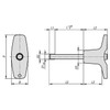 Kipp Ball Lock Pins, w/T-Grip, Self-Locking, D1=8 mm, L=45 mm, L1=7.8 mm, Stainless Steel, (Qty:1), K0793.206308045