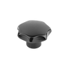 Kipp Star Grip, Similar to DIN6336, w/Tapped Bush, D=M12, D1=63 mm, H=40 mm, Style L w/External Thread, Thermoset, Stainless Steel, (Qty:1), K1016.26312
