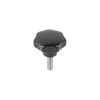 Kipp Star Grip, w/Protruding Bushing, M12X40, D=63, H=37 mm, Style L, Thermoset, Steel, (Qty:10), K0153.412X40