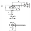 Kipp Star Grip w/Safety Cable, Similar to DIN 6336, External Thread, D=10-32X20 mm, D1+25 mm, Style LS, Thermoplastic, Steel, (Qty:10), K0155.7A1X20