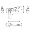 Kipp Clamping Levers, w/Push Button, Size 1, M4, Internal Thread, Plastic, Steel, (Qty:10), K0269.71104