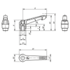 Kipp Clamping Levers, w/Push Button, Size 4, M12, Internal Thread, Plastic, Steel, (Qty:1), K0269.73412