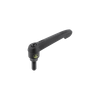 Kipp Clamping Levers, Adjustable Handle, w/Push Button, Size 1, M5X20, External Thread, Red, Steel, (Qty:10), K0269.73105X20