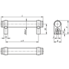 Kipp Tubular Handle, Adjustable, Form B, A=270 mm, L=300 mm, D=M8, Aluminum, Black, Anodized, (Qty:1), K1018.3003012