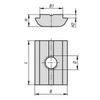 Kipp Slot Nuts, Twist-In, Type B, D=M4, B=14 mm, L=19 mm, Steel, (Qty:10), K1026.1004