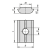 Kipp Slot Nuts, Twist-In, Type B, D=M6, B=14 mm, L=19 mm, Steel, (Qty:10), K1026.1006