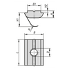 Kipp Slot Nuts, Twist-In, w/Spring, Type B, D=M8, B=14 mm, L=19 mm, Steel, (Qty:10), K1027.1008