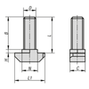 Kipp Hammer Head Screws, Type B, D=M6X16 mm, N=7.7 mm,  Steel, (Qty:10), K1029.0806015X16