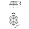 Kipp Hexagon Nut w/Flange, Type B, D=M8, D1=21 mm, Steel, (Qty:10), K1030.08