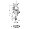 Kipp Lifting Pins, Self-Locking, D1=20 mm, L1=50 mm, Steel, Manganse Phosphate, (Qty:1), K1920.2520X50