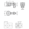 Kipp Connecting Sets, Universal, Type I, D=M6, Die-Cast Zinc-Plated, (Qty:10), K1032.06